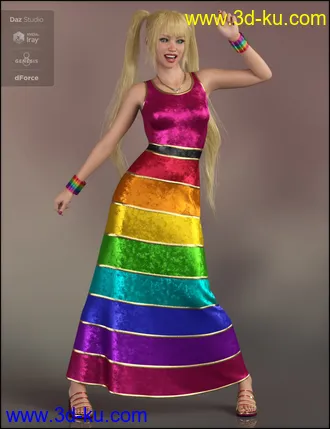 3D打印模型dForce Versatile Dress for Genesis 8 Female(s)的图片