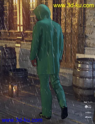3D打印模型dForce Wet Weather Gear for Genesis 8 Male(s)的图片
