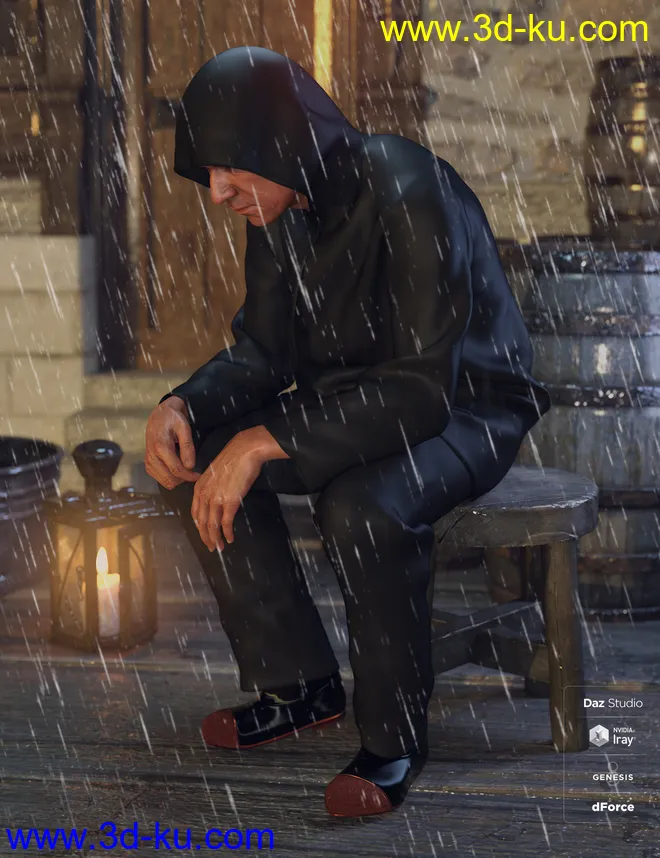 dForce Wet Weather Gear for Genesis 8 Male(s)模型的图片3