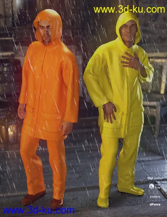 3D打印模型dForce Wet Weather Gear for Genesis 8 Male(s)的图片