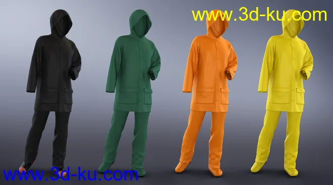 dForce Wet Weather Gear for Genesis 8 Male(s)模型的图片6