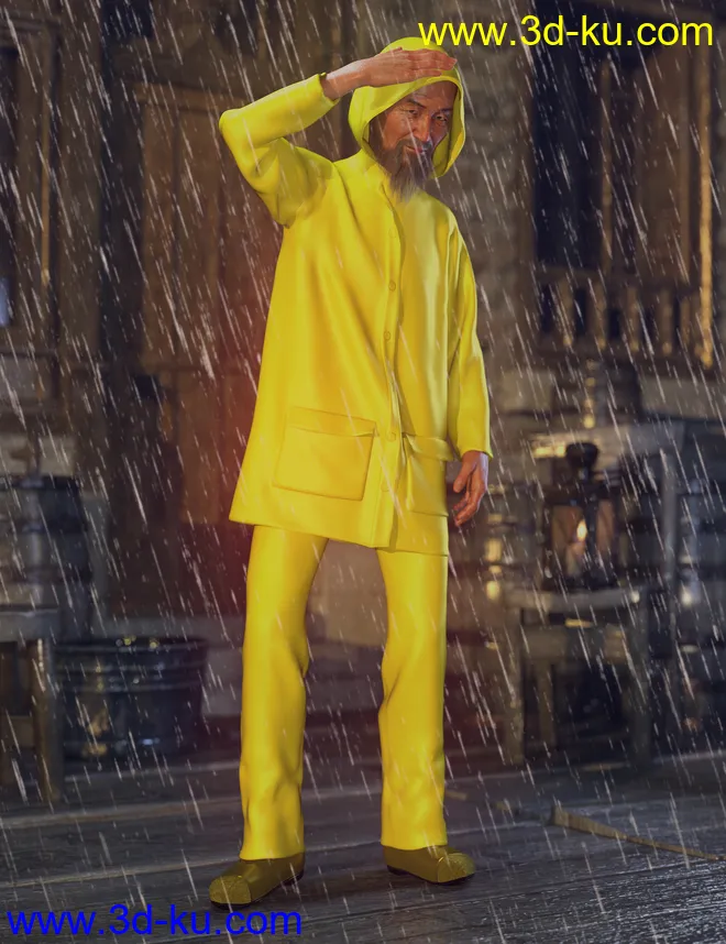 dForce Wet Weather Gear for Genesis 8 Male(s)模型的图片8