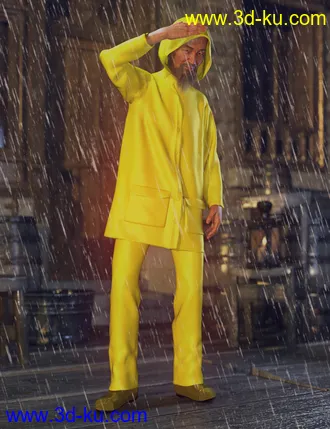 3D打印模型dForce Wet Weather Gear for Genesis 8 Male(s)的图片