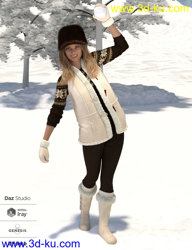 dForce Winter Frolic for Genesis 8 Female(s)模型的图片2