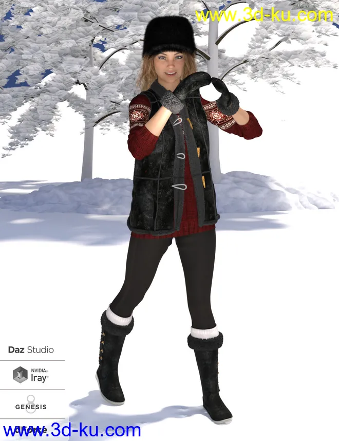 dForce Winter Frolic for Genesis 8 Female(s)模型的图片3