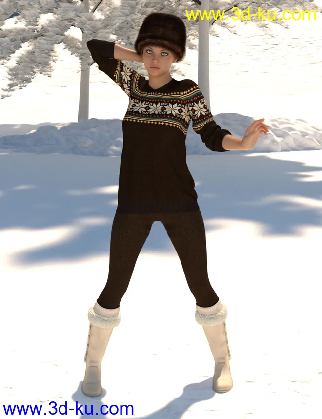dForce Winter Frolic for Genesis 8 Female(s)模型的图片4