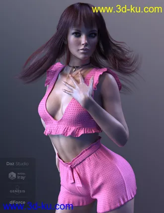 3D打印模型dForce X-Fashion Boho Chic Outfit 02 for Genesis 8 Female(s)的图片