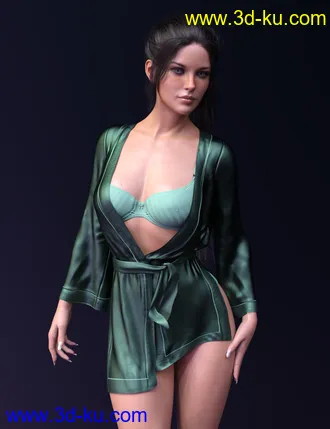 3D打印模型dForce X-Fashion Kimono Lingerie Set for Genesis 8 Females的图片