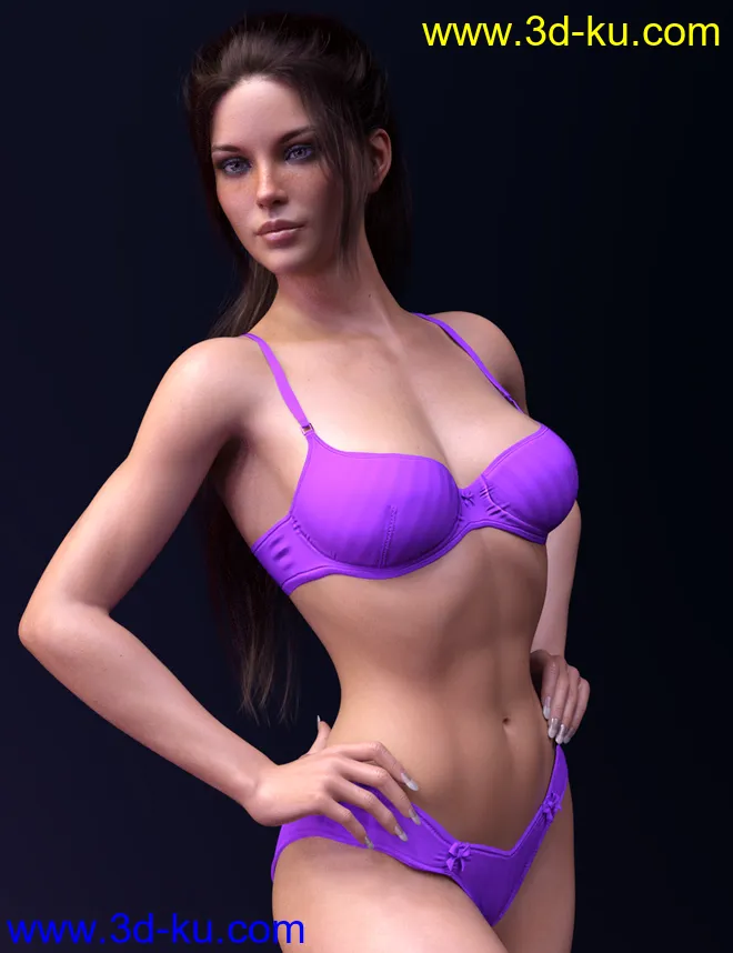 dForce X-Fashion Kimono Lingerie Set for Genesis 8 Females模型的图片2