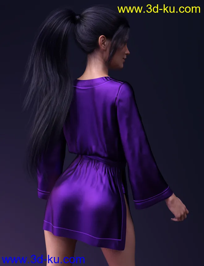 dForce X-Fashion Kimono Lingerie Set for Genesis 8 Females模型的图片3