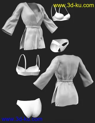 3D打印模型dForce X-Fashion Kimono Lingerie Set for Genesis 8 Females的图片
