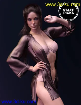 3D打印模型dForce X-Fashion Kimono Lingerie Set for Genesis 8 Females的图片