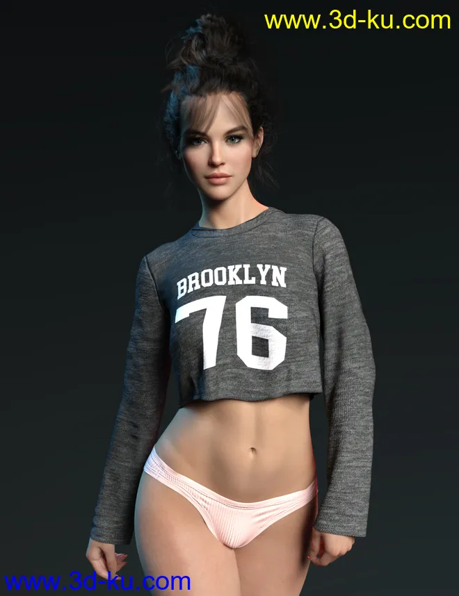 dForce X-Fashion Sweatshirt Set for Genesis 8 Females模型的图片1