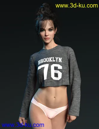 3D打印模型dForce X-Fashion Sweatshirt Set for Genesis 8 Females的图片