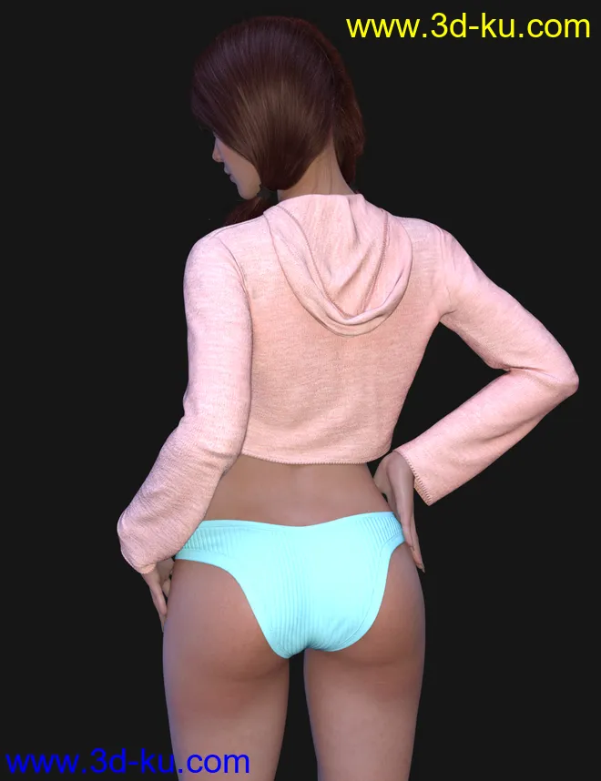 dForce X-Fashion Sweatshirt Set for Genesis 8 Females模型的图片4