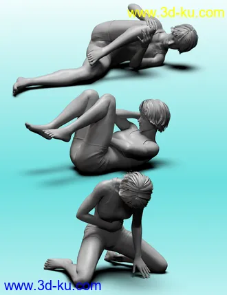 3D打印模型Down But Not Out poses for Genesis 8的图片