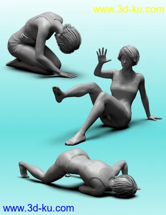 3D打印模型Down But Not Out poses for Genesis 8的图片