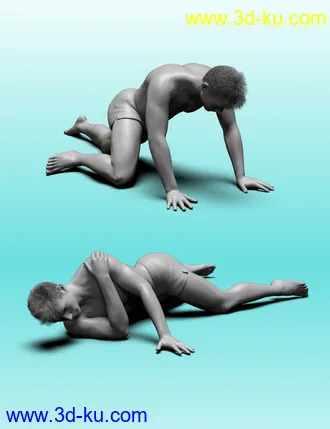 3D打印模型Down But Not Out poses for Genesis 8的图片
