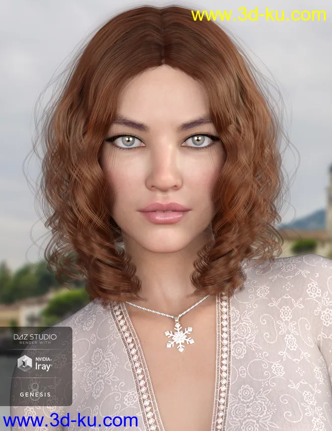 Drea Hair for Genesis 8 Females模型的图片1