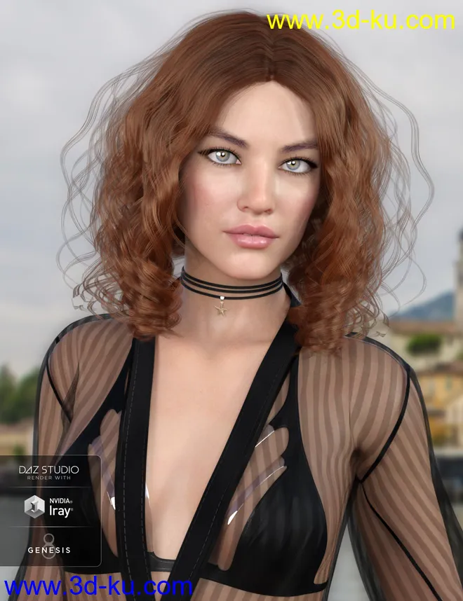 Drea Hair for Genesis 8 Females模型的图片5