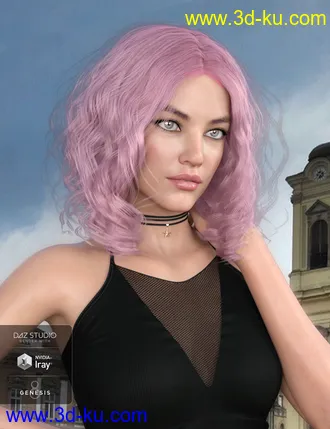3D打印模型Drea Hair for Genesis 8 Females的图片