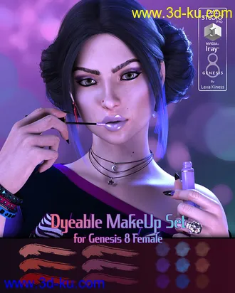 3D打印模型Dyeable MakeUp Set for Genesis 8 Female的图片