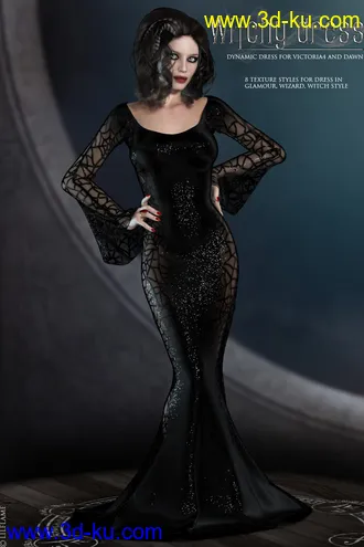 3D打印模型Dynamic Witchy Dress V4 Dawn的图片