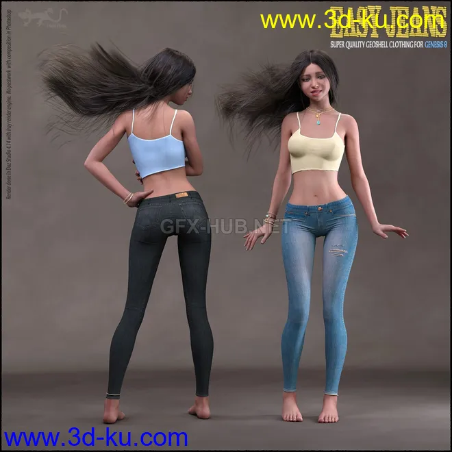 Easy Jeans for Genesis 8模型的图片1
