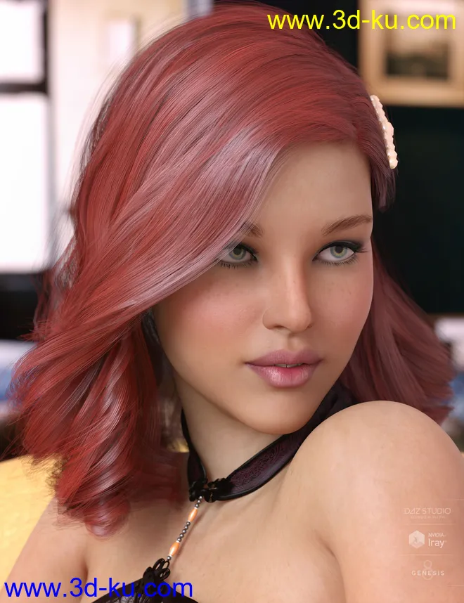 Eilis Hair for Genesis 3 & 8 Females模型的图片6