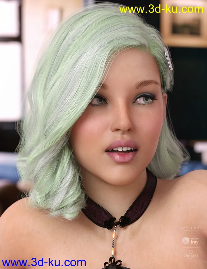 Eilis Hair for Genesis 3 & 8 Females模型的图片9