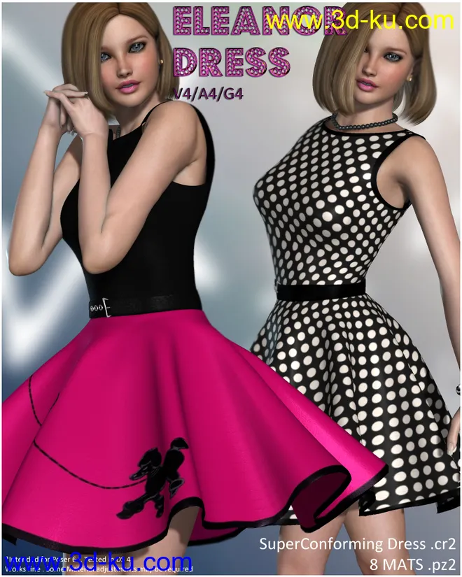 Eleanor Dress V4-A4-G4模型的图片1