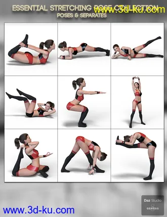 3D打印模型Essential Stretching Poses for Genesis 8 Female的图片