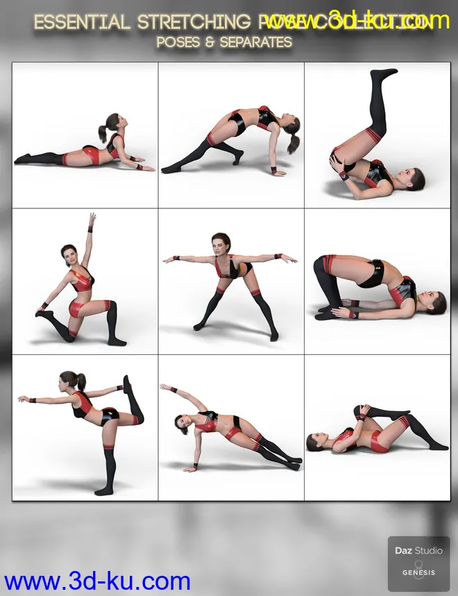 Essential Stretching Poses for Genesis 8 Female模型的图片8