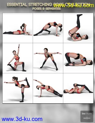 3D打印模型Essential Stretching Poses for Genesis 8 Female的图片