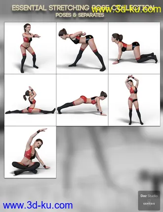 3D打印模型Essential Stretching Poses for Genesis 8 Female的图片
