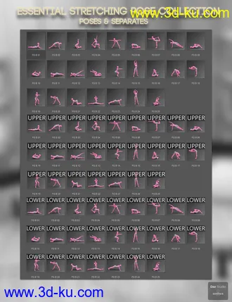 3D打印模型Essential Stretching Poses for Genesis 8 Female的图片