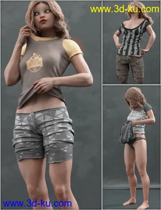 3D打印模型Everyday 2 Daily Poses and Clothes Vol.1 for Genesis 8 Female(s)的图片