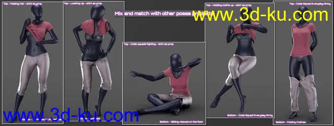 Everyday 2 Daily Poses and Clothes Vol.1 for Genesis 8 Female(s)模型的图片6