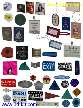 3D打印模型Everyday Labels and Signs的图片