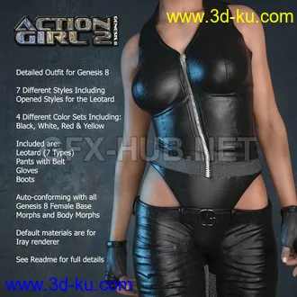 3D打印模型Exnem Action Girl 2 for G8 Female的图片
