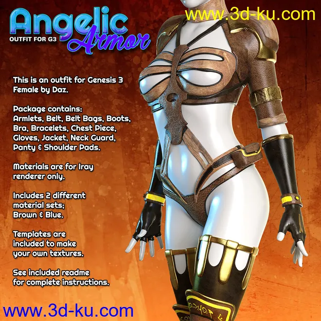 Exnem Angelic Armor for G3 Female模型的图片1