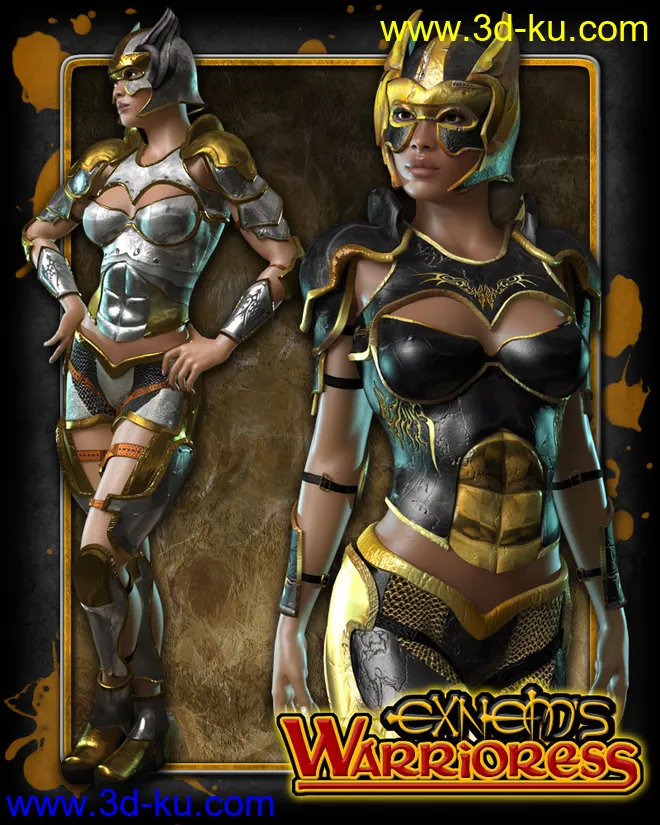 Exnem's Warrioress for V4 A4 G4 Elite GND Morphs++模型的图片1