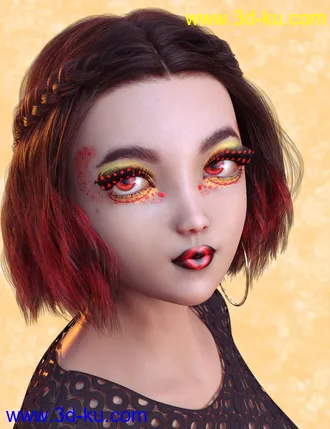 3D打印模型Extreme Closeup Plumes Geoshell Makeups for Genesis 8 Female(s)的图片