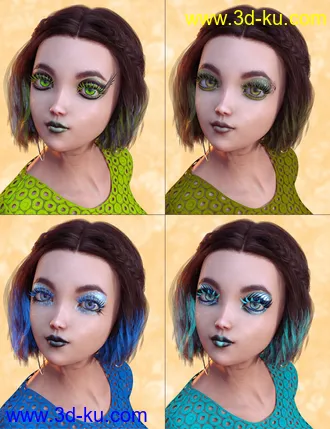 3D打印模型Extreme Closeup Plumes Geoshell Makeups for Genesis 8 Female(s)的图片