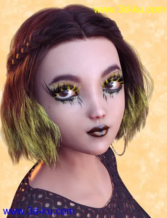3D打印模型Extreme Closeup Plumes Geoshell Makeups for Genesis 8 Female(s)的图片