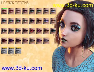 3D打印模型Extreme Closeup Plumes Geoshell Makeups for Genesis 8 Female(s)的图片