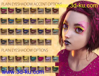 3D打印模型Extreme Closeup Plumes Geoshell Makeups for Genesis 8 Female(s)的图片