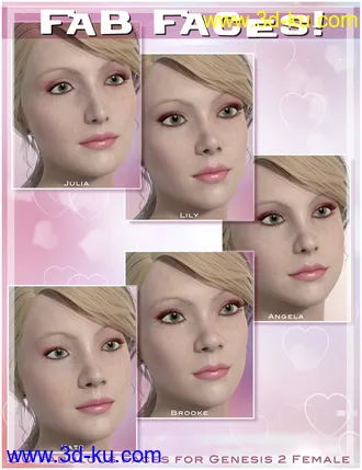 3D打印模型Fab Faces for Genesis 2 Female(s)的图片