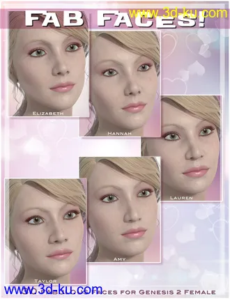 3D打印模型Fab Faces for Genesis 2 Female(s)的图片