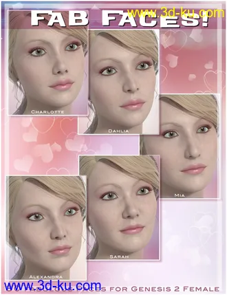 3D打印模型Fab Faces for Genesis 2 Female(s)的图片